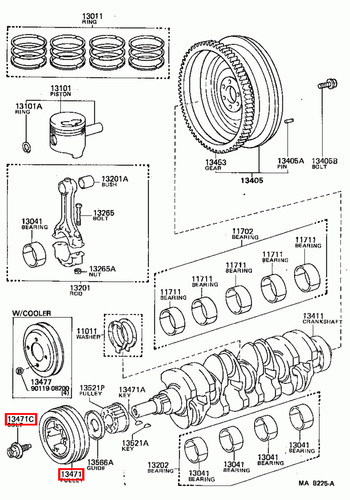 Genuine Hilux LN110 LN109 LN108 2L 3L Harmonic Damper Balancer Pulley w Bolt - Picture 14 of 20