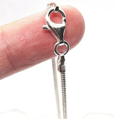 Silber Kette Halskette abgerundet Schlange 925 Sterling klobig 2 mm Schmuck Geschenk