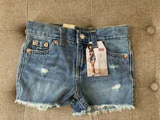 LEVI'S GIRL'S Girlfriend Denim Jean Shorts size 3T Adjustable Waist NWT