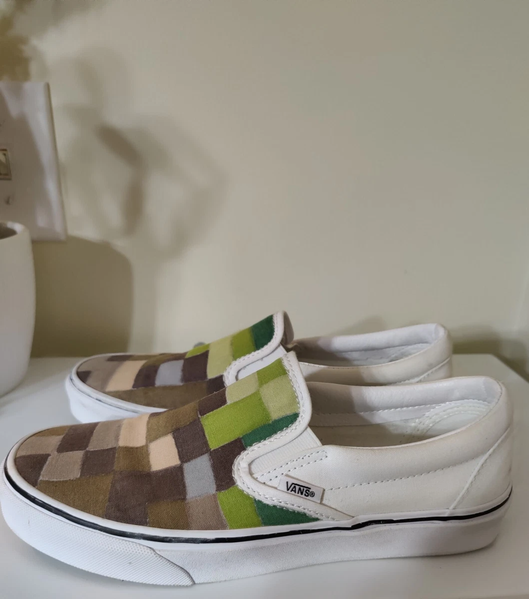VANS Minecraft Pattern Slip On Canvas Sneakers US Men s 8.5