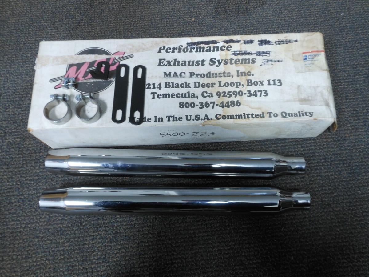 NOS MAC Performance Exhaust Muffler Tapper Chrome Yamaha 77-82