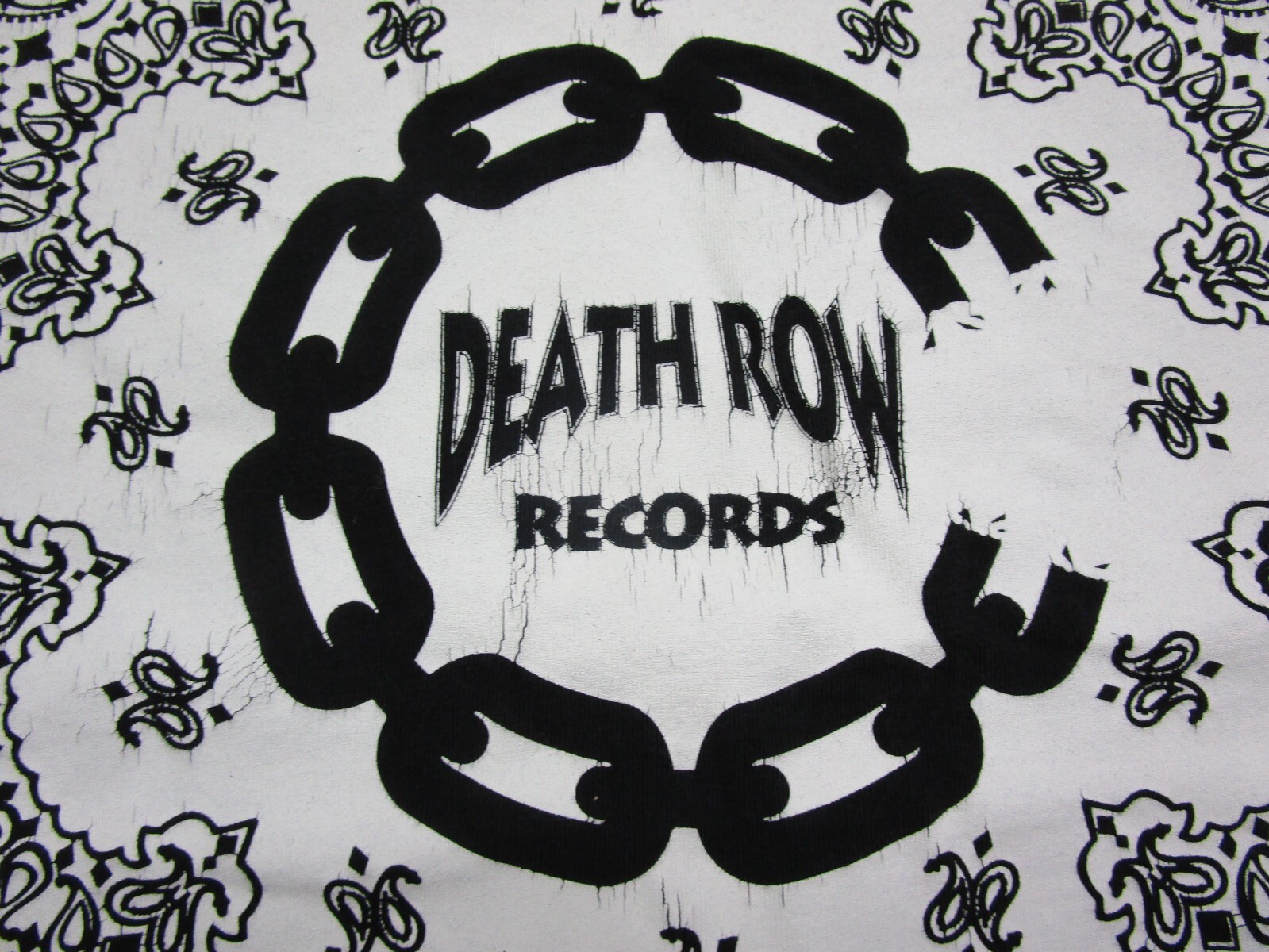 FILA Maglietta Death Row Records (L) Rap Tee Crooks & Castles Bandanna stampa grafica anni 90