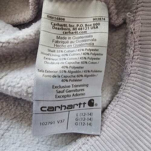Flecken* Carhartt Hoodie Jugend Large 12/14 schwarz entspannt lila Sweatshirt W9c - Bild 3 von 14