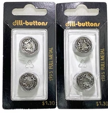2 Dill Buttons 2 Pack Full Metal Vereinsthaler Crest 5/8” 15mm Vtg Germany
