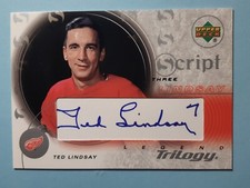 Ted Lindsay Certified Signature Script 3 Trilogy 2003 High Grade NM-M Or Better