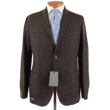 Boglioli NWT Sport Coat / K Jacket Size 50R 40R US In Brown Plaid Linen / Wool