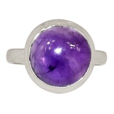 Natural Amethyst - African 925 Sterling Silver Ring Jewelry s.10 ALLR-31129