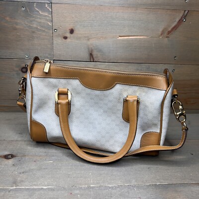 Vintage Gucci Beige GG Coated Canvas Leather Speedy Handbag
