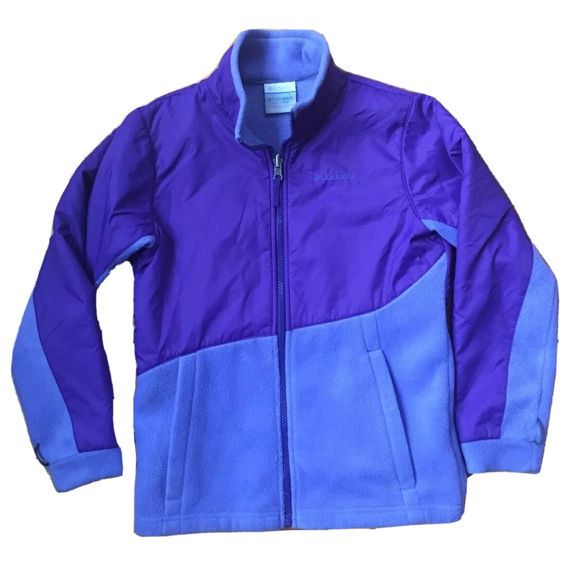 Girls COLUMBIA Medium 10 12 Fleece Jacket Spring Coat Interchange Purple