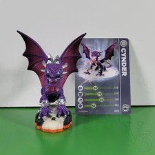 Skylanders GIANTS Character Figure: CYNDER w/ STATS CARD (orange base)