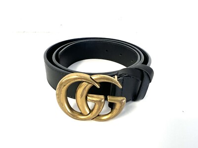 Authentic Gucci Black Leather Belt 85-34 (414516 AP00T) READ  display picture 3