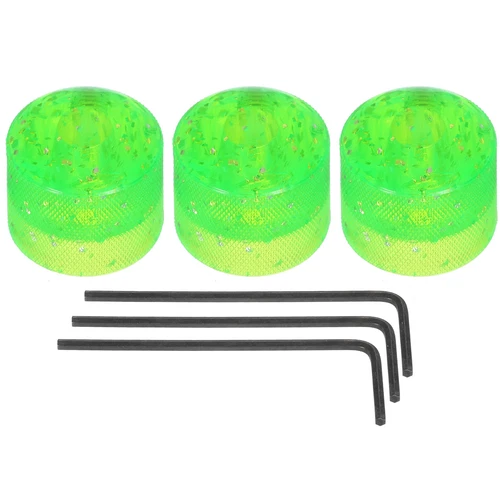Dome Knobs Guitar Knob 6mm Flake Glitter Green Plastic Volume Tone Control 3Pcs