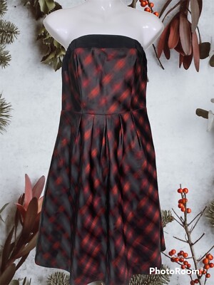 womens tartan holiday dress Victoria Dress in Navy Plaid S main image 0