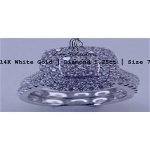 Round I VS2 Diamond 14K White Gold Bridal Engagement Ring for Women - Size 7 - Picture 2 of 2