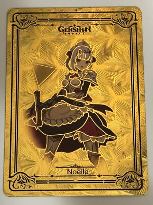 NOELLE GENSHIN IMPACT Gold Foil Custom Art Goddess Story Anime Card