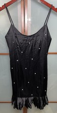 Rampage Vintage 90’s Y2k Black Sparkly Rhinestone Accent Pleated Dress Size 9