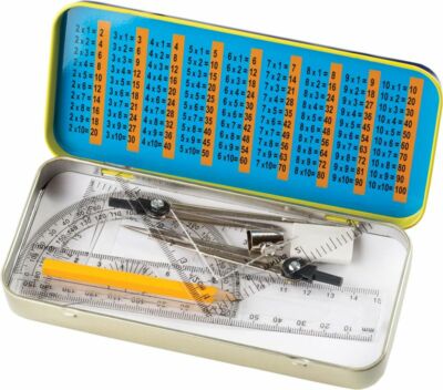 11-teiliges Mathematische Instrumente Set Geometrie Kompass Box Zuhause Schule Büro