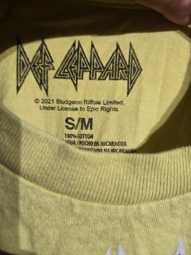 Def Leppard Tank Top Womens Size Small Retro Yellow Long Sleeve Shirt 80's Metal - Picture 7 of 11