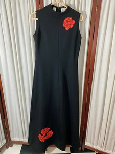 black dress with red poppies