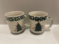 2 Folk Craft by Tienshan, Winter Wonderland Stoneware Mugs