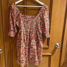 RIXO for Target Rainbow Floral Puff Sleeve Smocked Bodice Dress