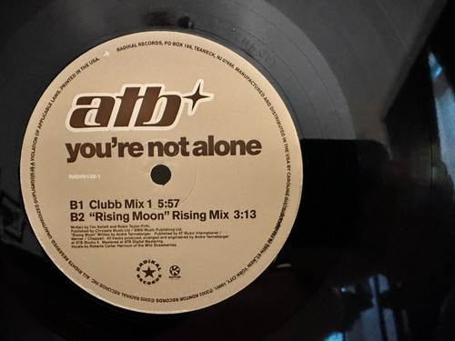ATB - You're Not Alone 12" Remix Vinyl Record MINT 2002 Ibiza EDM - Picture 2 of 4