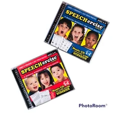 NEW Set of 2 Speechercise Speech Practice CDs Workbook Twin Sisters Homeschool
