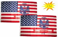 3x5 3’x5’ Wholesale Set (2 Pack) USA American Army Crest Seal Emblem Flag Banner
