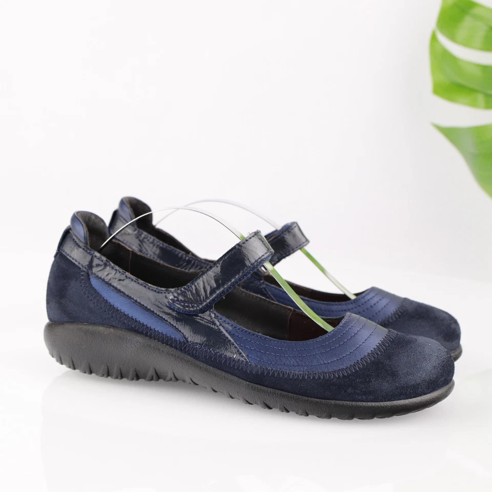 Zapato Naot Mujer Kirei Mary Jane Talla 39 8 Azul Marino Gamuza Plano Corcho Israel Foto 2 de 4