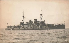 Italian Battleship Benedetto Brin Postcard Photo c1910 Margherita Class *Ab11b