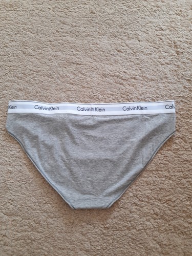 BNWT CALVIN KLEIN GREY COTTON BIKINI KNICKERS PANTS SZ 3XL UNDERWEAR - Picture 2 of 4