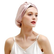 22 Momme 100 Mulberry Silk Sleep Cap for Women Hair CareNatural Silk Night B...
