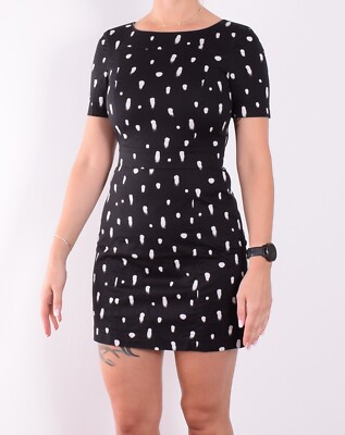 French Connection Damen Kleid Dress Gr.36 Weiß  Schwarz 105900