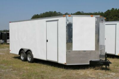 #ad #ad NEW 8.5 X 18 8.5X18 ENCLOSED CARGO CAR HAULER TRAILER V NOSE $6695.00