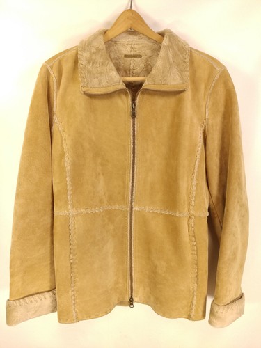Vtg GUESS Sherpa-Lined Genuine Leather 
