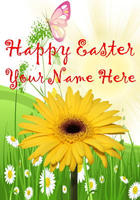 Daisy he6 Pretty Garden Flowers Happy Easter A5 Personalised Greeting card