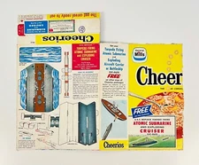 Vintage 1950s General Mills Cheerios Cereal Box Atomic Submarine/Cruiser Cut-out