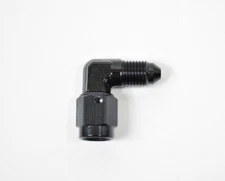 498101-BL Fragola -3 AN Male Flare To 3 AN Female Swivel 90 Degree Fitting Black