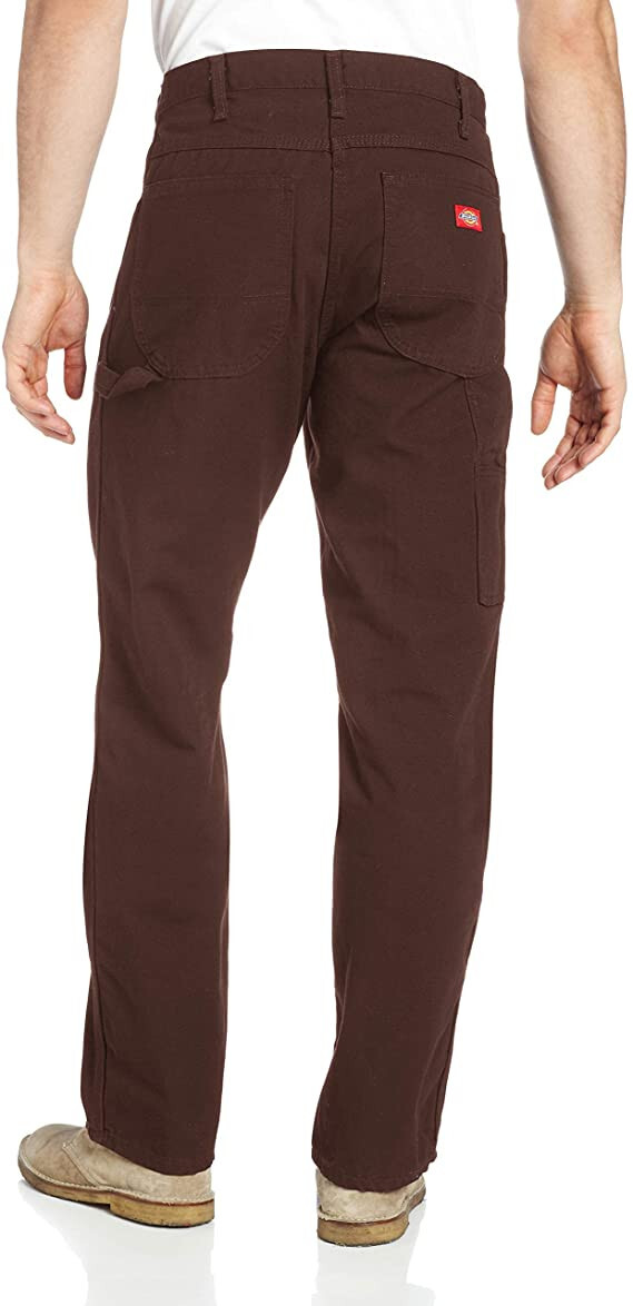 DICKIES CARPENTER JEAN RELAXED FIT STRAIGHT LEG MEN'S 46x32 RINSED DARK BROWN