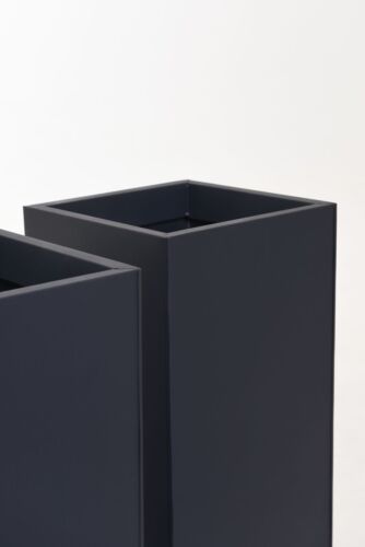 2er Set Pflanzkübel Blumenkübel Übertopf Zink VIVANNO BLOCK 80 cm, Anthrazit - Bild 4 von 7