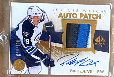 2016-17 UD SP * FUTURE WATCH AUTO PATCH * PATRIK LAINE * 50/100 * ROOKIE * FWAP*