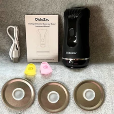 Mason Jar Vacuum Sealer & Inflating 2-in-1, includes 6 easy cover lids - NEW