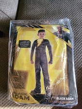 NEW Black Adam Halloween Costume Child Med 8-10 Kids Boys LIGHTS UP Jumpsuit