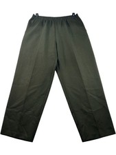 Briggs New York Pull On Pants Womens Size 14 Green Pockets Elastic Waist