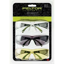 Peltor SF4003PK6 Sport SecureFit 400 Erwachsene klare/gelb/graue Gläser kratzfest Po
