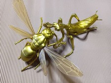 Golden Hornet & Praying Mantis Figure Set Samurai Armor Maedate Diorama Japan JP
