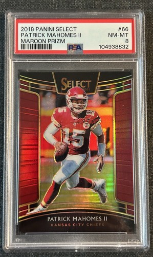 2018 Panini Select - PATRICK MAHOMES Maroon Prizm SP /99 - PSA 8 2nd Yr RC 🔥🔥