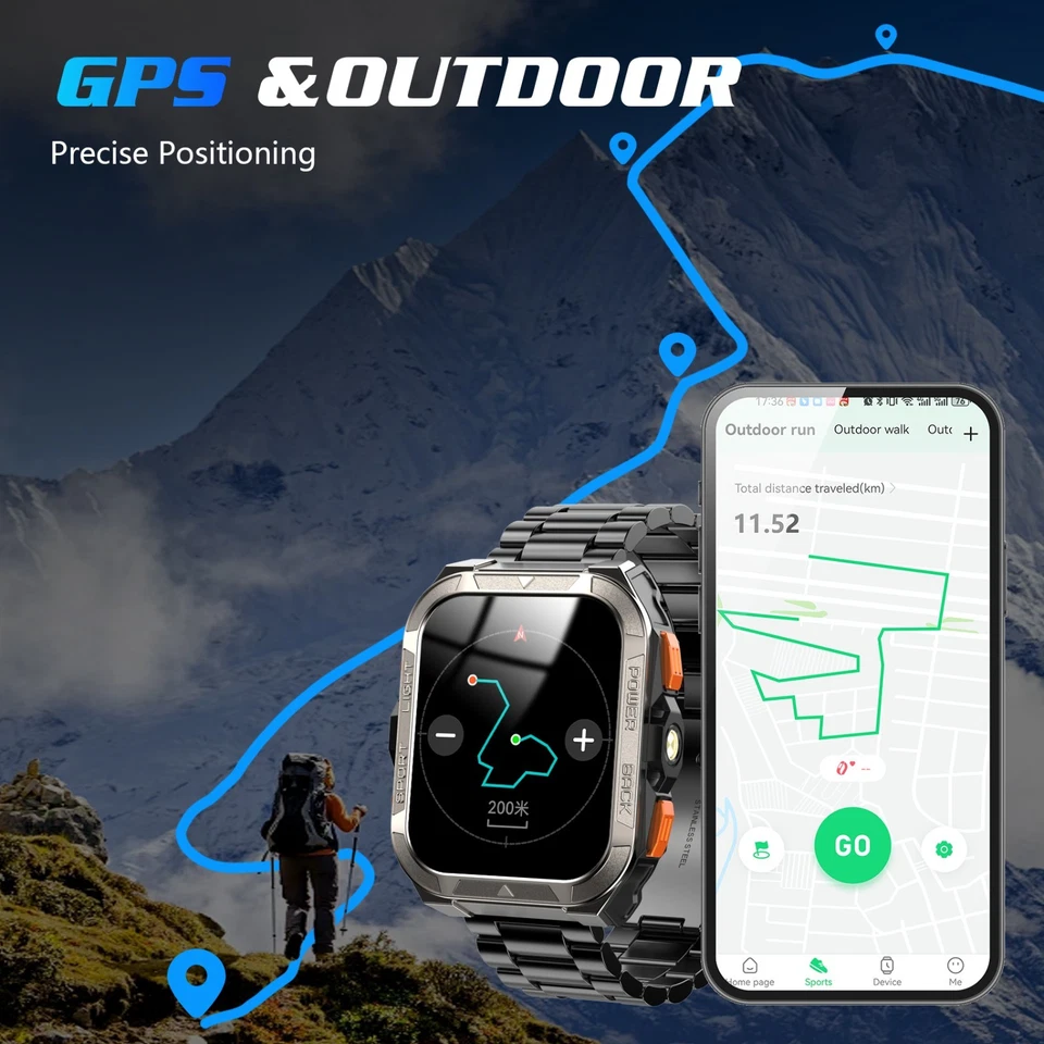 Умные часы Blackview W80PRO GPS положение прочные умные часы фонарик/компас - Изображение 4 из 4