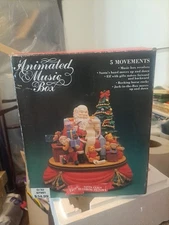 Santa’s Best Music Box Animated 1993 Vintage Christmas Santa is Coming to Town
