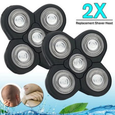 2PCS 5 Blades Floating Bald Shaver Replacement Head Fit Electric Razor